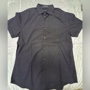 Men's Black Short Sleeve button shirt